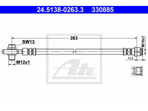 ATE 24.5138-0263.3 stabdžių žarnelė 
 Stabdžių sistema -> Stabdžių žarnelės
8E0 611 775 H, 8E0 611 775 N