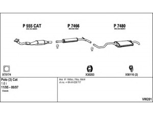 FENNO VW201 išmetimo sistema 
 Išmetimo sistema -> Išmetimo sistema, visa