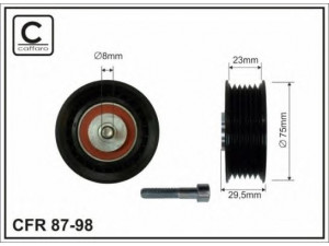 CAFFARO 87-98 įtempiklio skriemulys, V formos rumbuotas diržas 
 Diržinė pavara -> V formos rumbuotas diržas/komplektas -> Įtempiklio skriemulys
074 145 278 D, 074 145 278 D S1