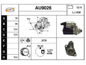 SNRA AU9026 starteris 
 Elektros įranga -> Starterio sistema -> Starteris
02T911023M, 02T911023T