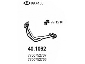 ASSO 40.1062 išleidimo kolektorius 
 Išmetimo sistema -> Išmetimo vamzdžiai
7700752766, 7700752767