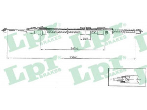LPR C0634B trosas, stovėjimo stabdys 
 Stabdžių sistema -> Valdymo svirtys/trosai
4745H2, 9623329080