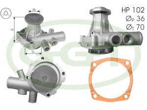 GGT PA10572 vandens siurblys 
 Aušinimo sistema -> Vandens siurblys/tarpiklis -> Vandens siurblys
162060702401, 162060702402, 60533508