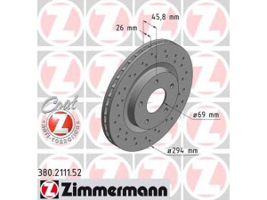 ZIMMERMANN 380.2111.52 stabdžių diskas 
 Stabdžių sistema -> Diskinis stabdys -> Stabdžių diskas
5105 514AA, 4615A117, 4615A178