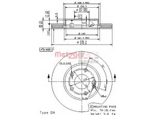 METZGER 24851 V stabdžių diskas 
 Stabdžių sistema -> Diskinis stabdys -> Stabdžių diskas
169 421 0112, 169 421 0812, A169 421 0112
