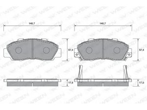 WEEN 151-1362 stabdžių trinkelių rinkinys, diskinis stabdys 
 Techninės priežiūros dalys -> Papildomas remontas
06450S0AJ00, 06450S0KJ11, 06450S2HJ00