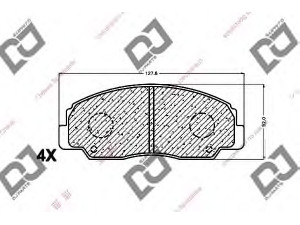 DJ PARTS BP1367 stabdžių trinkelių rinkinys, diskinis stabdys 
 Techninės priežiūros dalys -> Papildomas remontas
04491-07000, 0449187606000, 0449187607000