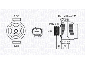 MAGNETI MARELLI 063536250020 kintamosios srovės generatorius 
 Elektros įranga -> Kint. sr. generatorius/dalys -> Kintamosios srovės generatorius
012 154 59 02, A 012 154 59 02