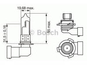 BOSCH 1 987 302 153 lemputė, prožektorius; lemputė, priekinis žibintas; lemputė, rūko žibintas 
 Kėbulas -> Priekinis žibintas/dalys -> Lemputė, priekinis žibintas