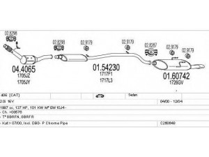 MTS C260648006579 išmetimo sistema 
 Išmetimo sistema -> Išmetimo sistema, visa
