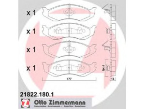 ZIMMERMANN 21822.180.1 stabdžių trinkelių rinkinys, diskinis stabdys 
 Techninės priežiūros dalys -> Papildomas remontas
4778058AB, 5191955AA, 8305252531