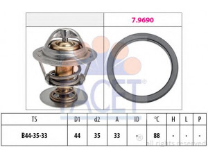 FACET 7.8685 termostatas, aušinimo skystis 
 Aušinimo sistema -> Termostatas/tarpiklis -> Thermostat
1336 Y3, 1336 Y3, 1338 E7