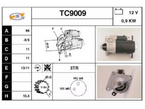 SNRA TC9009 starteris 
 Elektros įranga -> Starterio sistema -> Starteris
7701499488