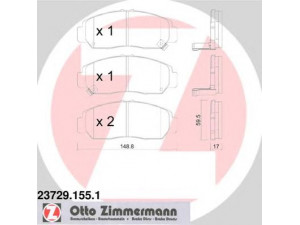 ZIMMERMANN 23729.155.1 stabdžių trinkelių rinkinys, diskinis stabdys 
 Techninės priežiūros dalys -> Papildomas remontas
45022-S6E-E50, 45022-S7AE50, 45022-SNB-E00