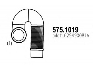 ASSO 575.1019 išleidimo kolektorius 
 Išmetimo sistema -> Išmetimo vamzdžiai
345340011001B, 6294900810A