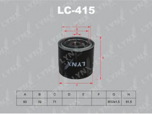 LYNXauto LC-415 alyvos filtras 
 Techninės priežiūros dalys -> Techninės priežiūros intervalai
04884 899AB, 3652061, 3904728, 3907428