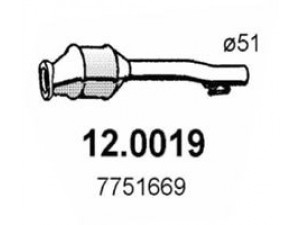 ASSO 12.0019 katalizatoriaus keitiklis 
 Išmetimo sistema -> Katalizatoriaus keitiklis
46519726, 7751669