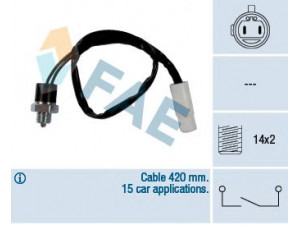 FAE 40890 jungiklis, atbulinės eigos žibintas 
 Elektros įranga -> Šviesų jungikliai/relės/valdymas -> Šviesų jungiklis/svirtis
0KY03-17640A, 0KY03-17640 A, KKY03 17640 A