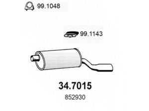 ASSO 34.7015 galinis duslintuvas 
 Išmetimo sistema -> Duslintuvas
5852979, 5852991, 5852993, 852859