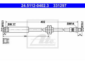 ATE 24.5112-0402.3 stabdžių žarnelė 
 Stabdžių sistema -> Stabdžių žarnelės
4806 J9, 51835425, 55701047, 13352127