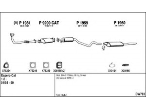 FENNO DW703 išmetimo sistema 
 Išmetimo sistema -> Išmetimo sistema, visa