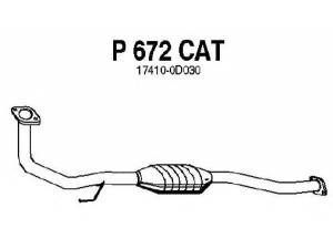 FENNO P672CAT katalizatoriaus keitiklis 
 Išmetimo sistema -> Katalizatoriaus keitiklis
17410-0D030
