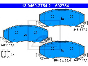 ATE 13.0460-2754.2 stabdžių trinkelių rinkinys, diskinis stabdys 
 Techninės priežiūros dalys -> Papildomas remontas
13237752, 16 05 202, 13237752