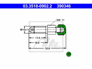 ATE 03.3518-0902.2 alsuoklio varžtas / vožtuvas