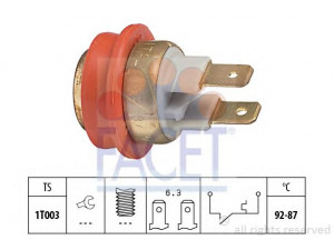 FACET 7.5042 temperatūros jungiklis, radiatoriaus ventiliatorius 
 Aušinimo sistema -> Siuntimo blokas, aušinimo skysčio temperatūra
60 01 011 893, 1274047, 1274047-8