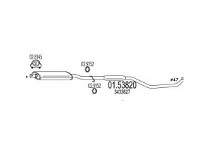 MTS 01.53820 vidurinis duslintuvas 
 Išmetimo sistema -> Duslintuvas
3433627