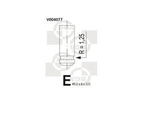 BGA V004077 įleidimo vožtuvas 
 Variklis -> Variklio uždegimo laiko reguliavimo kontrolė -> Vožtuvų eilė -> Vožtuvai/dalys
116760330001, 19559.03301.00, 20360026