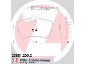 ZIMMERMANN 23881.200.2 stabdžių trinkelių rinkinys, diskinis stabdys 
 Techninės priežiūros dalys -> Papildomas remontas
