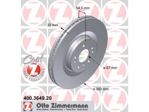 ZIMMERMANN 400.3649.20 stabdžių diskas 
 Stabdžių sistema -> Diskinis stabdys -> Stabdžių diskas
164 421 0512, 164 421 1412