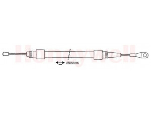 BENDIX 432131B trosas, stovėjimo stabdys 
 Stabdžių sistema -> Valdymo svirtys/trosai
1244201085, 1244202685