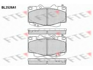 FTE BL2526A1 stabdžių trinkelių rinkinys, diskinis stabdys 
 Techninės priežiūros dalys -> Papildomas remontas
04465-04030, 04465-04050, 04465-04060