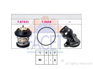FACET 7.8743K termostatas, aušinimo skystis 
 Aušinimo sistema -> Termostatas/tarpiklis -> Thermostat
