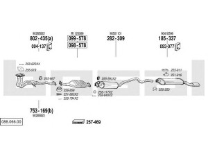 BOSAL 088.066.00 išmetimo sistema 
 Išmetimo sistema -> Išmetimo sistema, visa