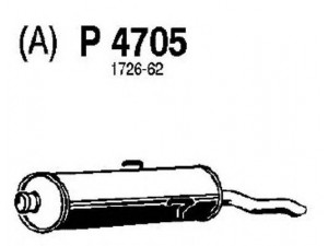 FENNO P4705 galinis duslintuvas 
 Išmetimo sistema -> Duslintuvas
1726-02, 1726-06, 1726-11, 1726-62