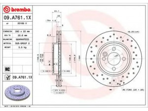 BREMBO 09.A761.1X stabdžių diskas 
 Dviratė transporto priemonės -> Stabdžių sistema -> Stabdžių diskai / priedai
34116774985, 34116858651