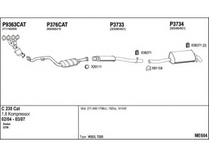 FENNO ME604 išmetimo sistema 
 Išmetimo sistema -> Išmetimo sistema, visa