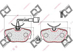 DJ PARTS BP1882 stabdžių trinkelių rinkinys, diskinis stabdys 
 Techninės priežiūros dalys -> Papildomas remontas
34111154442, 34111154443, 34111155998