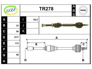 SERA TR278 kardaninis velenas 
 Ratų pavara -> Kardaninis velenas
8200087859