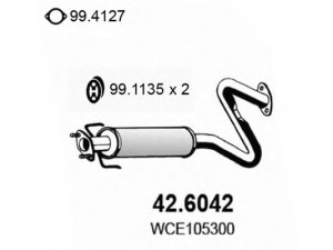 ASSO 42.6042 vidurinis duslintuvas 
 Išmetimo sistema -> Duslintuvas
WCE105300