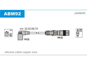 JANMOR ABM92 uždegimo laido komplektas 
 Kibirkšties / kaitinamasis uždegimas -> Uždegimo laidai/jungtys
06A905409A, 06A905409E, 06A905409F