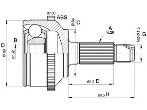 OPEN PARTS CVJ5509.10 jungčių komplektas, kardaninis velenas 
 Ratų pavara -> Sujungimai/komplektas
44014S1AE01