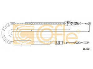 COFLE 10.7514 trosas, stovėjimo stabdys 
 Stabdžių sistema -> Valdymo svirtys/trosai
8Z0609721E