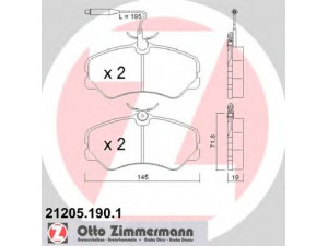 ZIMMERMANN 21205.190.1 stabdžių trinkelių rinkinys, diskinis stabdys 
 Techninės priežiūros dalys -> Papildomas remontas
9940566, 9941208, 9944861, 9945076