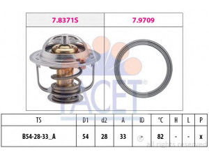 FACET 7.8845 termostatas, aušinimo skystis 
 Aušinimo sistema -> Termostatas/tarpiklis -> Thermostat