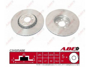 ABE C3V025ABE stabdžių diskas 
 Dviratė transporto priemonės -> Stabdžių sistema -> Stabdžių diskai / priedai
30657301, 306573013, 31262489