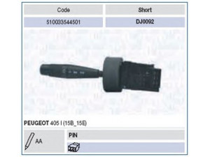 MAGNETI MARELLI 510033544501 vairo kolonėlės jungiklis 
 Vidaus įranga -> Rankinės/kojinės svirties sistema
625340